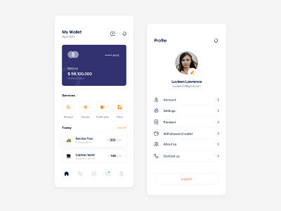 Wallet App Design app design minimal minimalist sketch ui ux wallet website