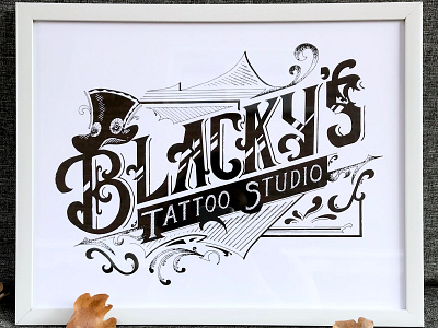 Blacky's Tattoo Studio Lettering