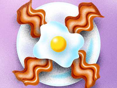 Eggs and Bacon adobe art artist breakfast color cute design designer drawing flat graphic graphicdesign graphics illustration illustrator photoshop vector