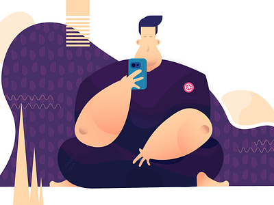 fat man by mobile :) adobe illustration adobe photoshop businessman caricature fat fat man illustration man vector vector art