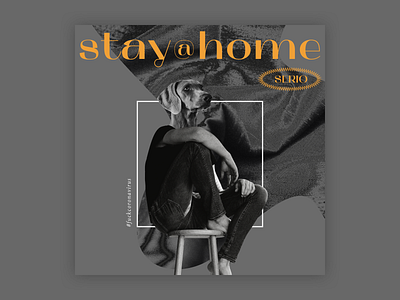 Stay at home! collage design graphic illustration minimal