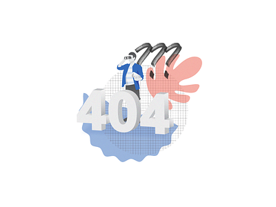 404 Illustration collage design flat graphic illustration illustrator minimal vector web website