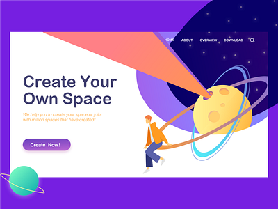 own space web design animation app design illustration ui web website
