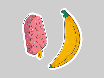 My favorite meal adobe illustrator art badge banana cute design dessert draw food hue illustration logo pink vector wacom yellow