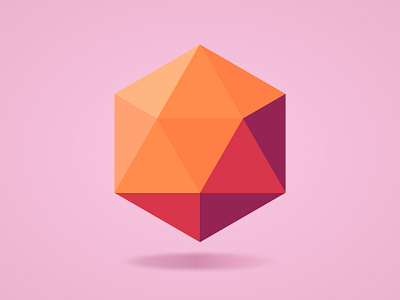 Precious stone adobe illustrator design logo low poly orange pink