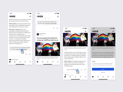 Axios App: Article app axios mobile news news app product design publishing ui ux