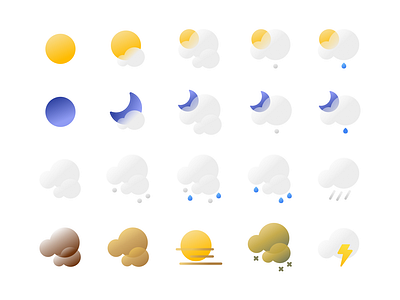 Weather icons for the San Francisco Chronicle briefing design systems icon design icon set iconography icons illustration publishing vector weather app weather icon