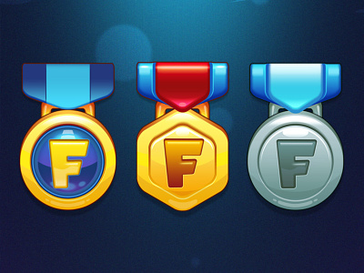 Medal icons achievements app concept design game icon logo medal mobile order photoshop ui web