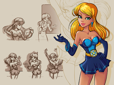 Alice - character concept blond cartoon character creation concept drawing flash girl illustration line art photoshop vector woman