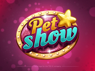 Pet Show - game logo app branding cartoon design game glitter glow effect letters logo mobile app pet photoshop pink show star tensquaregames tsg typography vector