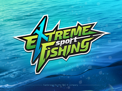 Extreme Sport Fishing - game logo app branding design dynamic logo extreme sport fish fishing game logo mobile photoshop splash typography vector water color