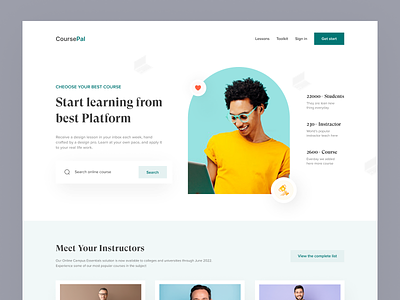 CoursePal e-Learning Header UI