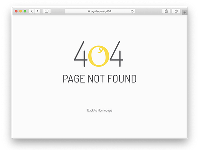 A 404 page for O Gallery Website