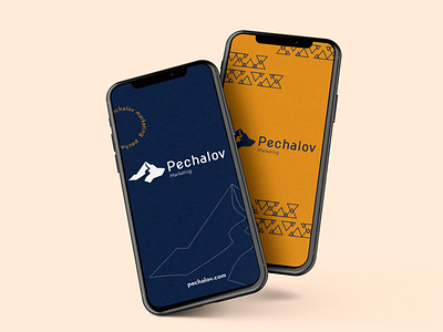 iPhone screen shot for "Pechalov Marketing" brand adobe illustrator brand design branding branding design design graphic design illustration illustrator iphone logo logo design logotype marketing mountain typography ui ux