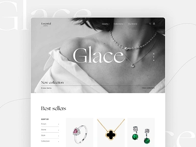 Jewelry ecommerce webdesign concept aesthetic collection concept design ecommerce ecommerce design elegant figma figma ui jewelry jewels minimalist minimalistic design shop shop design ui ux web web design webdesign