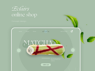 Eclair online shop | UI/UX design | Concept web design adobe photoshop e commerce eclair ecommerce figma food food website main page pastel shop typography ui ux web design webdesign