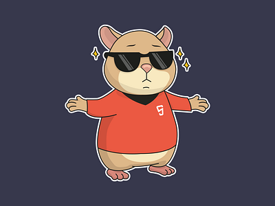 Sticker hamster Scotty illustration | like a boss