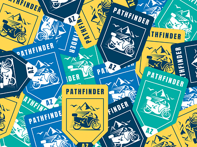 Set of stickers for bike 'Pathfinder' design illustration motorbike motorcycle prints sticker design stickers vector