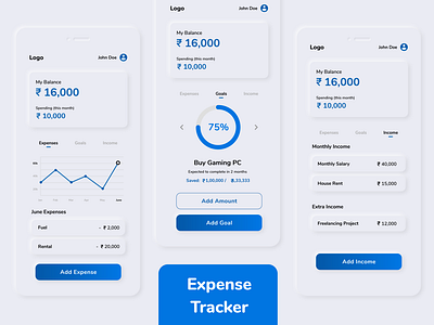 Expense Tracker - Neumorphism UI Design