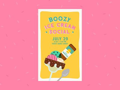 Boozy Ice Cream Social design illustration