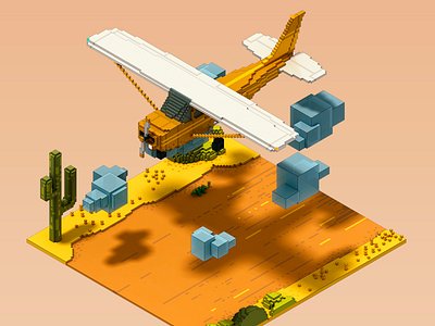 Cessna Voxel Art