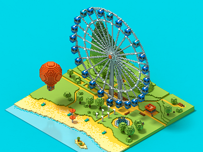 Ferris Wheel voxel art