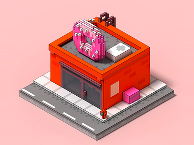Donuts Voxel Art 3d donuts magicavoxel voxel