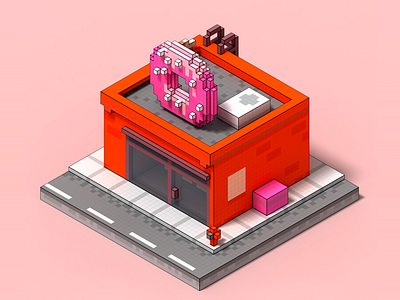 Donuts Voxel Art