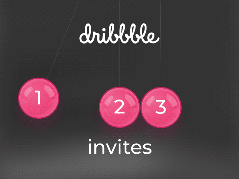 3 invites animation animation2d dribbble giveway invite newbie newton