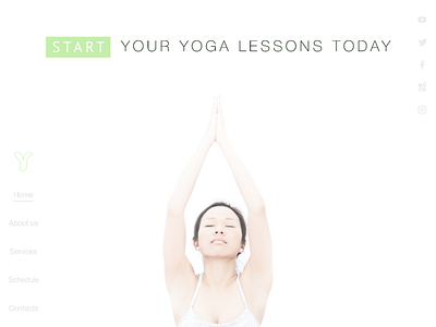 First Screen of Yoga landing minimalist design ui ux yoga logo yoga site