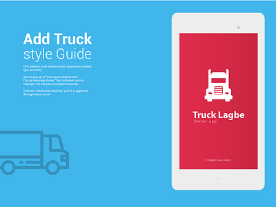 Truck Lagbe Style Guide guide mobile app red splash screen style style guide transport truck