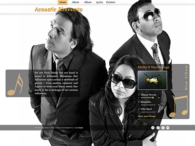 Acoustic Shunnota Home Page design home page interaction layout layout design web site