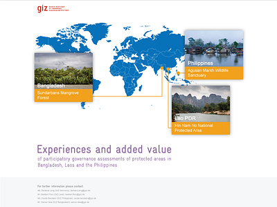 Giz home page layout map web design