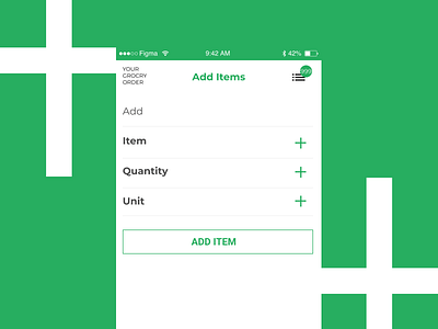 Add items UI for a mobile application add item screen app form green mobiel mobile application ui