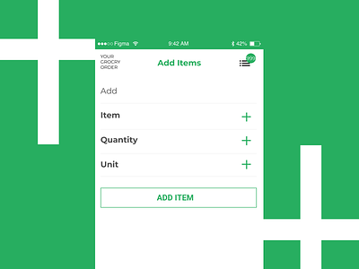 Add items UI for a mobile application