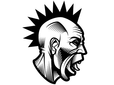 Punk Face Vector drawing illustration monochrome people punk vector