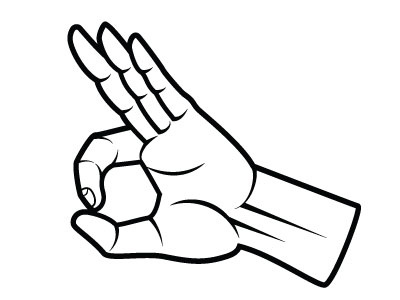 Excellent Finger Gesture Vector Image drawing finger gesture hand illustration monochrome vector