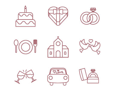 Wedding Vector Icons drawing icons icons design illustration vector wedding