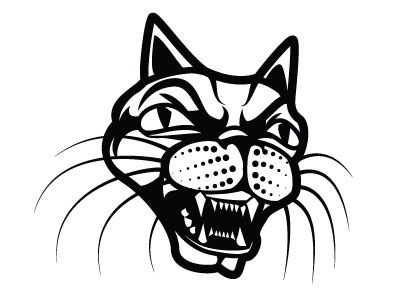 Wild Cat Vector Image animal cat drawing illustration monochrome vector