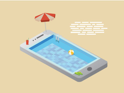 Smartphone Swimming Pool Vector drawing illustration smartphone smartphones technology vector