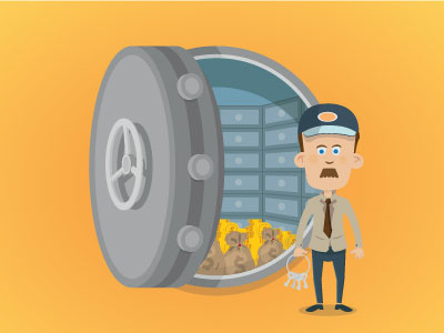 Money in the vault vector image bank illustration money vault vector