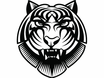 Tiger Vector Art animal drawing illustration monochrome tiger vector