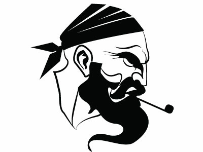 Pirate Vector Art drawing illustration monochrome pirate vector