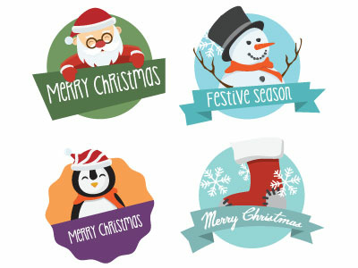 Christmas Labels Vector