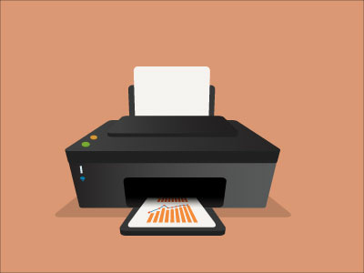 Printer Vector Art drawing illustration printer vector