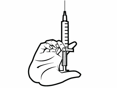 Syringe In Hand Vector Clip Art drawing health illustration monochrome syringe vector