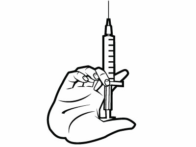Syringe In Hand Vector Clip Art