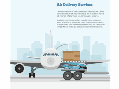 Cargo Delivery Vector Image airplane delivery drawing illustration vector