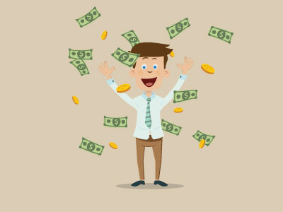 Rich guy vector image drawing illustration money people rich vector