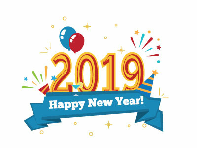 Happy New Year 2019 2019 happy new year illustration vector